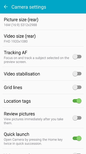 Press Location tags to turn the function on or off.