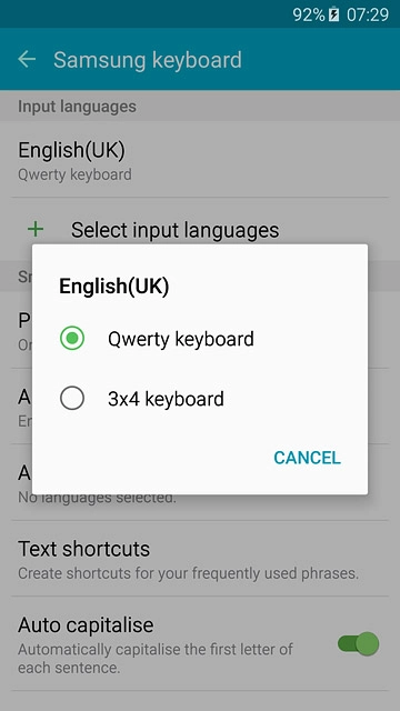 Press Qwerty keyboard.