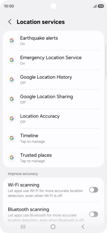 Press Location Accuracy. Press Location Accuracy.