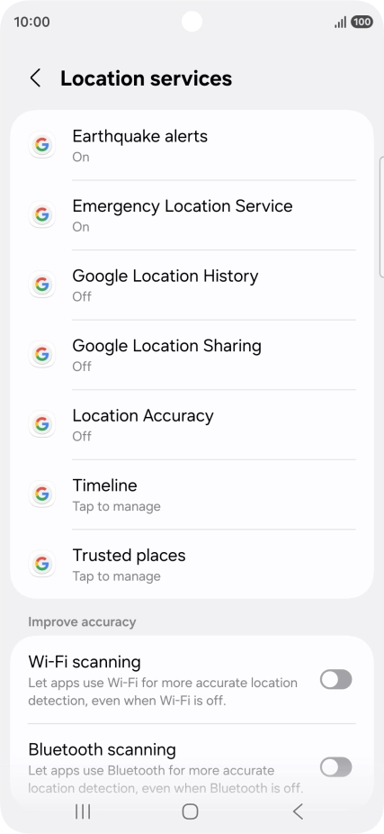 Press Location Accuracy. Press Location Accuracy.