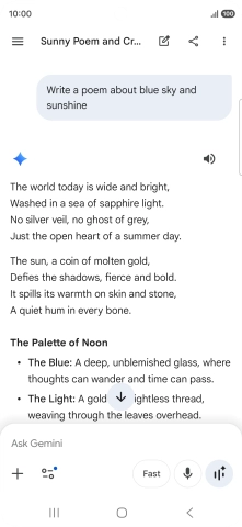 You can ask Gemini to generate a text based on your description.