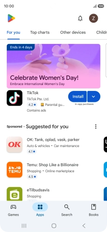Press the profile icon.