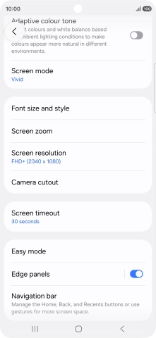 Press Screen timeout.