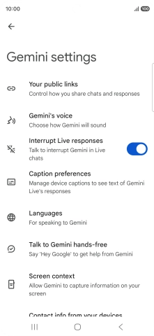 Follow the instructions on the screen to select the required settings.