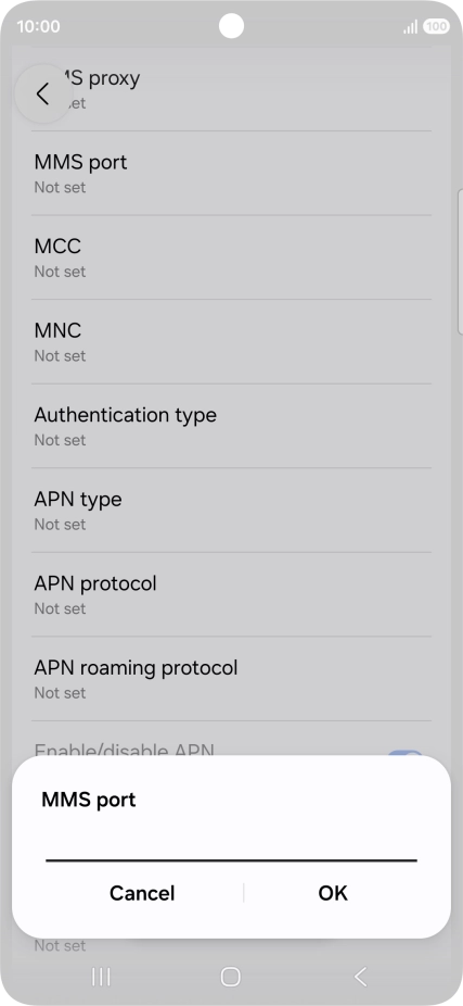 Key in 8080 and press OK.
