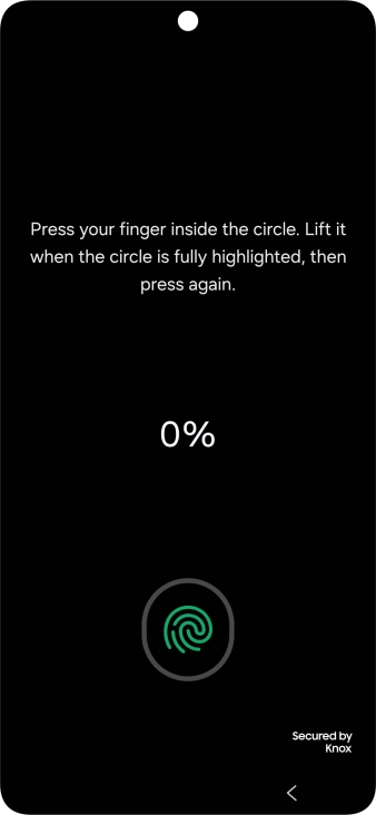 Follow the instructions on the screen to create the phone lock code using your fingerprint.