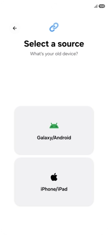 Press the required setting and follow the instructions on the screen to transfer the content from another phone. Press the required setting and follow the instructions on the screen to transfer the content from another phone.