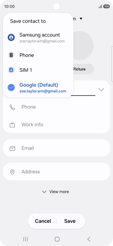 Press the required Google account.