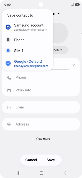 Press the required Google account.