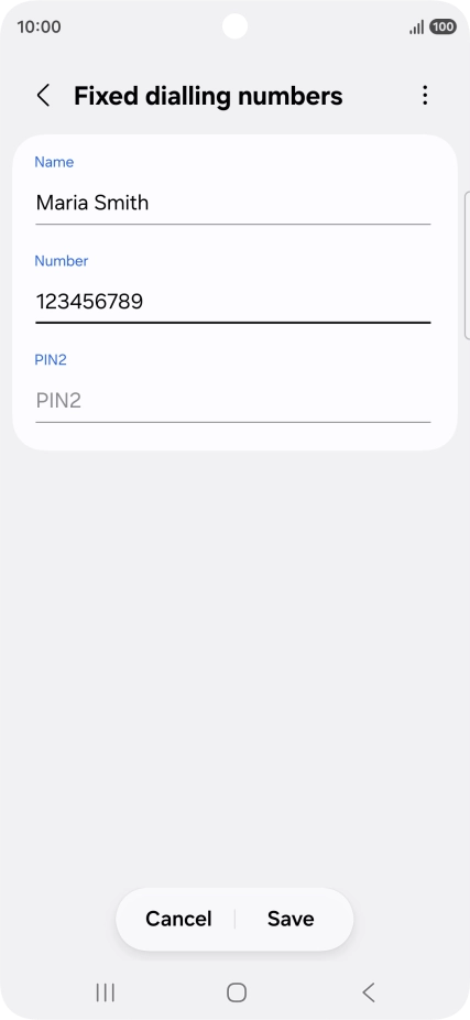 Press PIN2 and key in your PIN2. The default PIN2 is 1111.