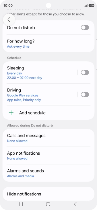 Press the indicator next to 