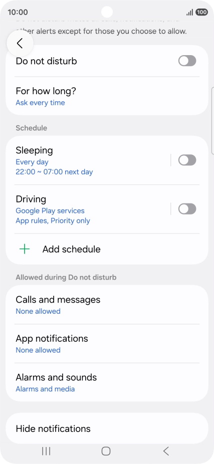 Press the indicator next to 