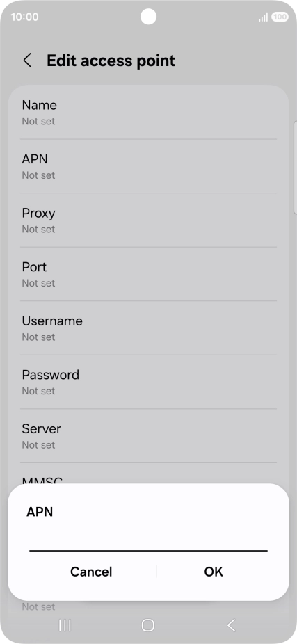 Key in live.vodafone.com and press OK.