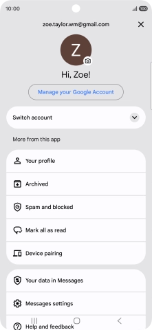 Press Messages settings.