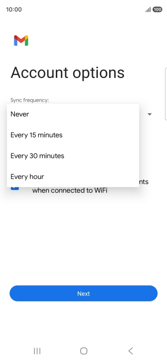 Press the required setting. Press the required setting.
