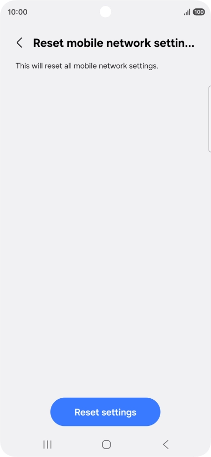 Press Reset settings. Press Reset settings.