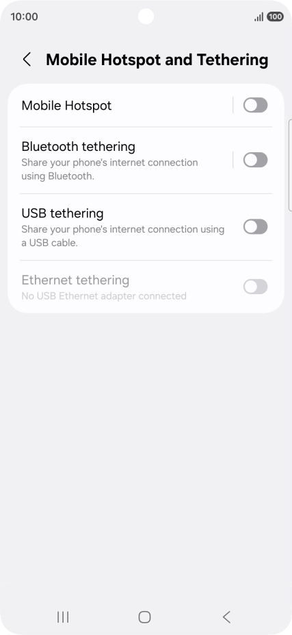 Press Mobile Hotspot.