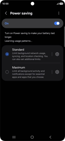 Press the indicators next to the required settings.