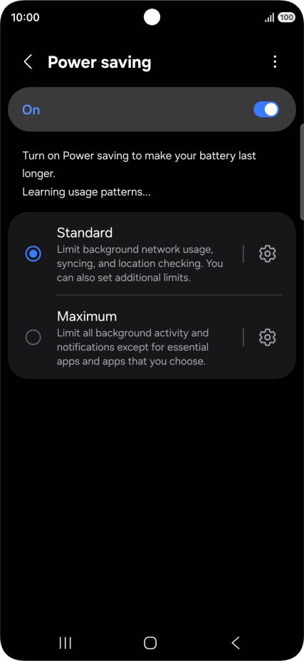 Press the indicators next to the required settings.