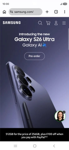 Press the menu icon.