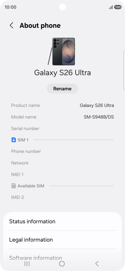 Press Status information.