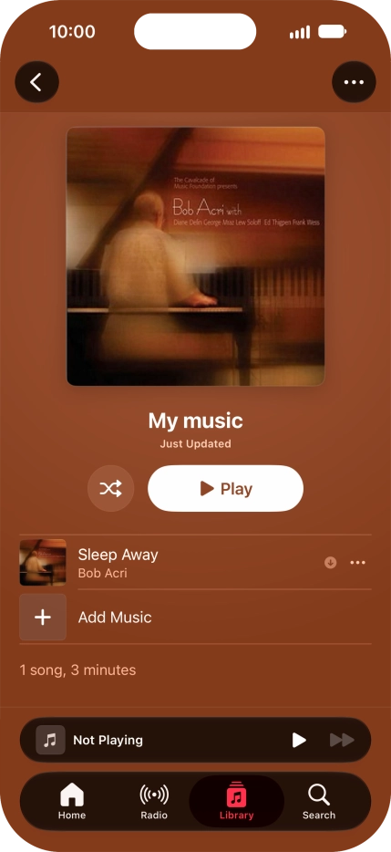 Go to the required category or playlist and press the required audio file.