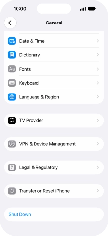 Press Transfer or Reset iPhone.