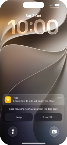 Press the required notification and follow the instructions on the screen to use the selected function.