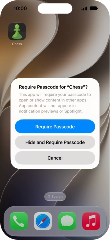 Press Require Passcode. Press Require Passcode.