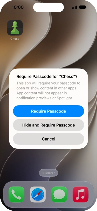 Press Require Passcode. Press Require Passcode.
