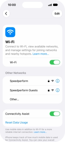 Press the required Wi-Fi network and key in the password for the Wi-Fi network.