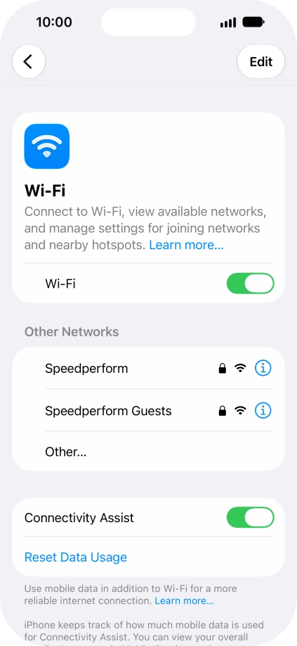 Press the required Wi-Fi network and key in the password for the Wi-Fi network.