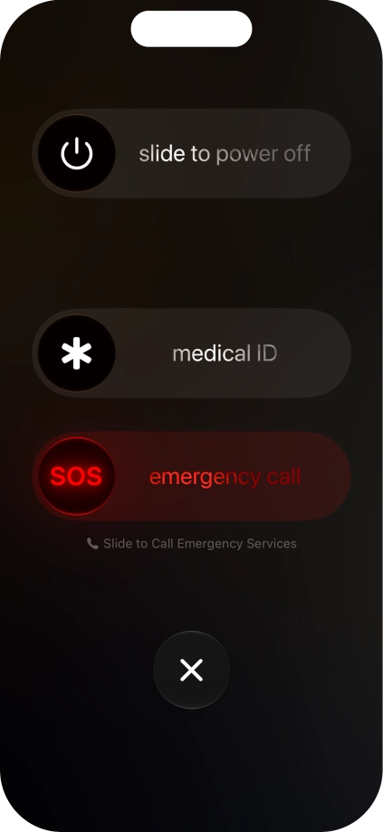 Press and drag the power off icon right.