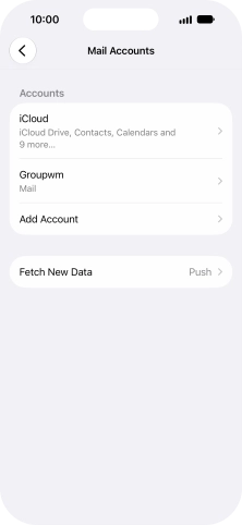 Press the name of the email account you've just set up.