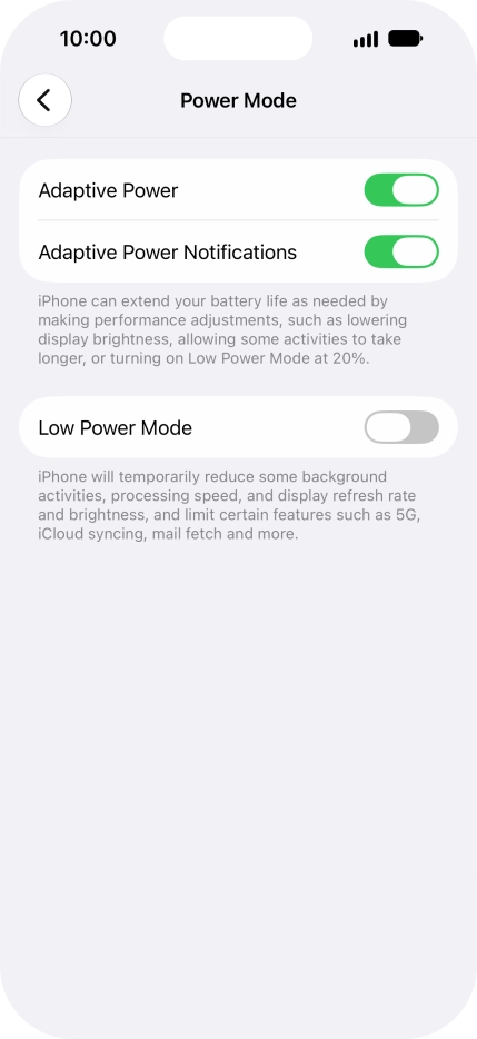 Press the indicator next to 