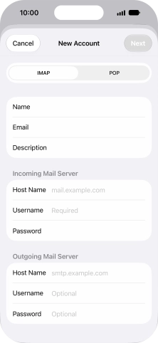 Press IMAP.