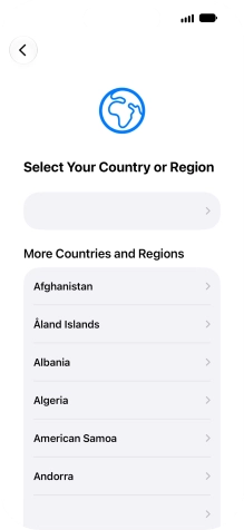 Press the required country or area.