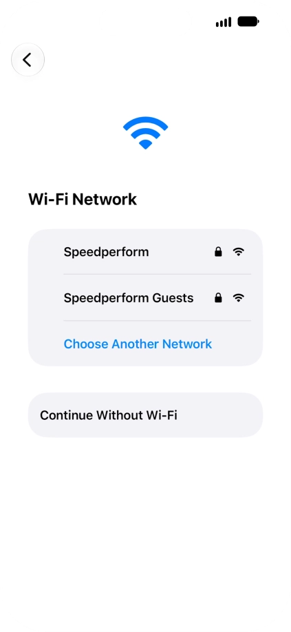 Press the required Wi-Fi network.