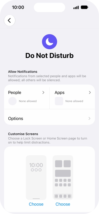 Press People and follow the instructions on the screen to select which contacts you would like to receive calls and notifications from when Do Not Disturb is turned on. Press People and follow the instructions on the screen to select which contacts you would like to receive calls and notifications from when Do Not Disturb is turned on.