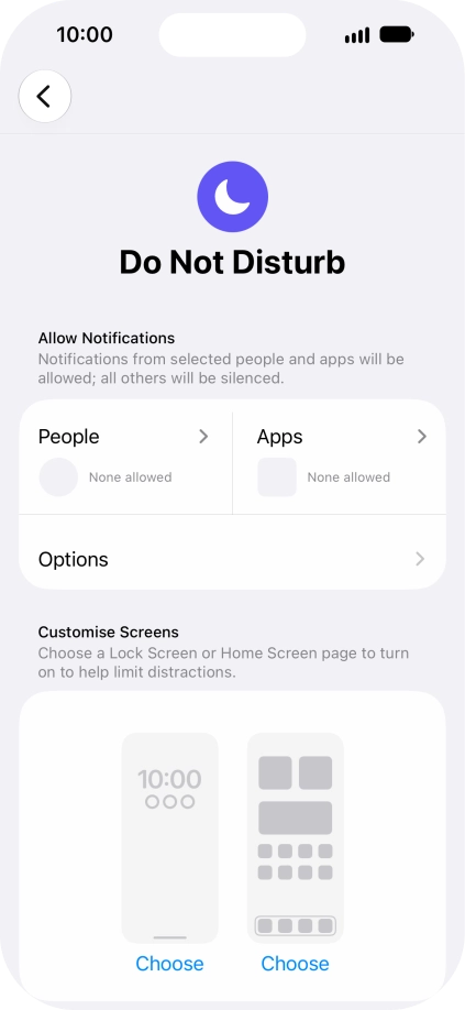 Press People and follow the instructions on the screen to select which contacts you would like to receive calls and notifications from when Do Not Disturb is turned on. Press People and follow the instructions on the screen to select which contacts you would like to receive calls and notifications from when Do Not Disturb is turned on.