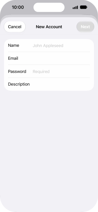 Press Name and key in the required sender name.
