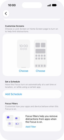 Press Add Schedule and follow the instructions on the screen to select settings for automatic activation of Do Not Disturb.