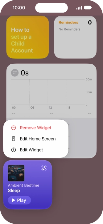 Press Remove Widget.
