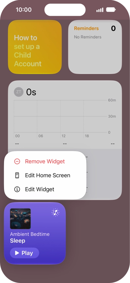 Press Remove Widget.