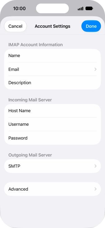 Press SMTP.