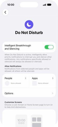 Press People and follow the instructions on the screen to select which contacts you would like to receive calls and notifications from when Do Not Disturb is turned on.
