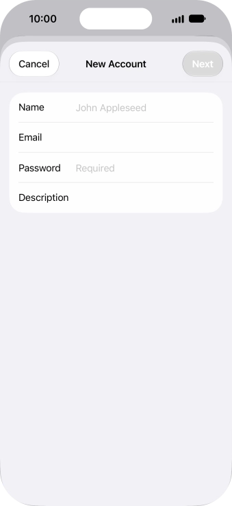 Press Name and key in the required sender name.