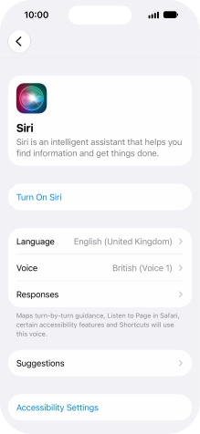 If it's the first time you use Siri AI, press Turn On Siri.