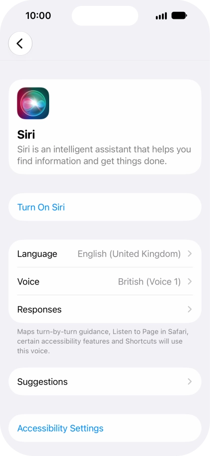 If it's the first time you use Siri AI, press Turn On Siri.
