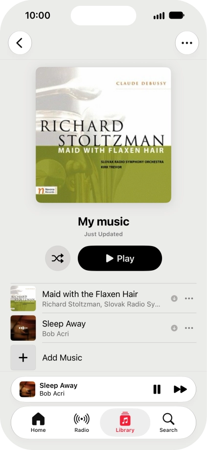 Press the song title. Press the song title.